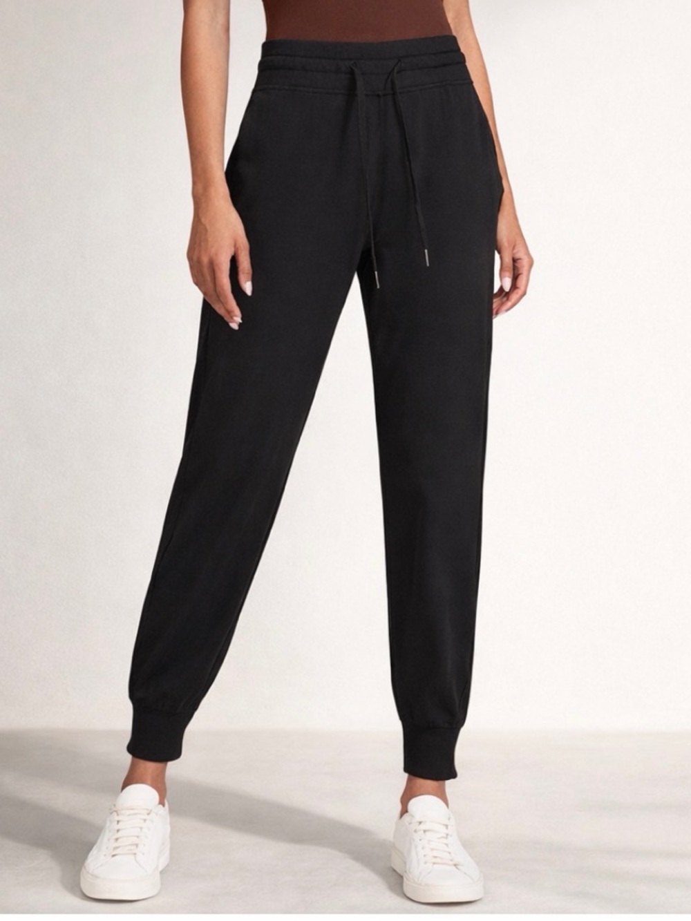 Lululemon Black Jogger Pants Womens 2 High Rise Drawstring Athleisure Lounge Gym
